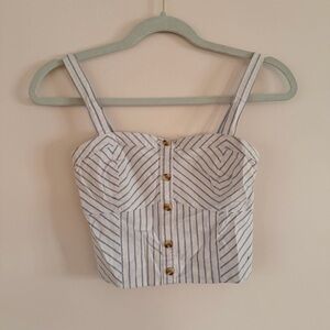 Abercrombie & Fitch Blue and White Striped Crop Top